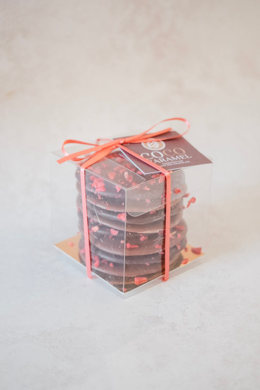 box of valentines day chocolates with ribbon