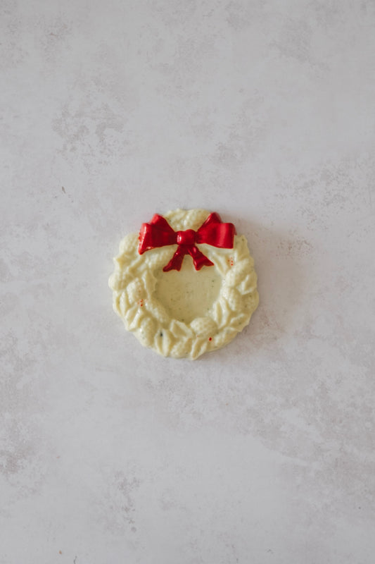 White Chocolate and Peppermint Christmas Wreath
