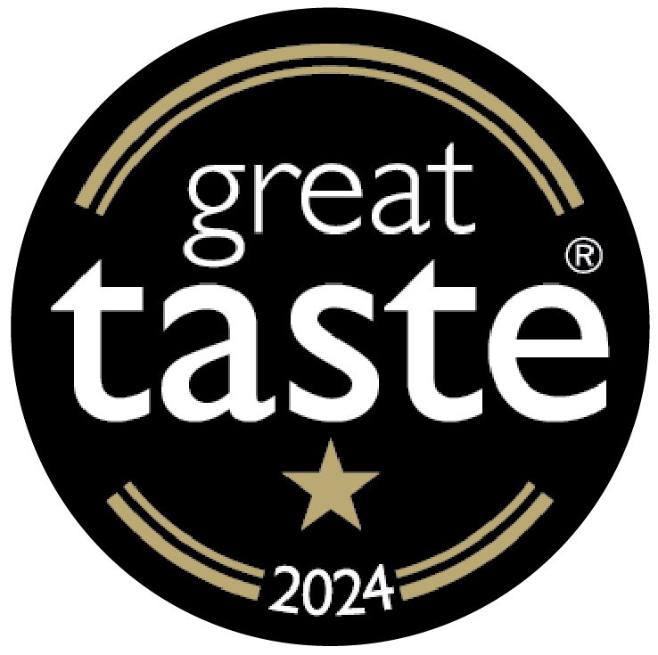 Great Taste 2024 logo with a star on a black background