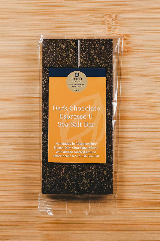 Dark Chocolate Espresso Sea Salt 90g Bar